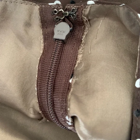 Tokyo Style Polka Dot Brown Skirt Size 6 - Picture 5 of 6